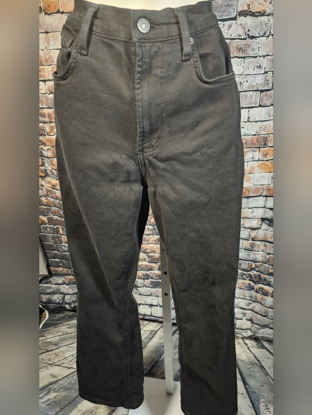 Citizens of Humanity Isola High Rise Straight Leg Jeans Black Wash Size 27